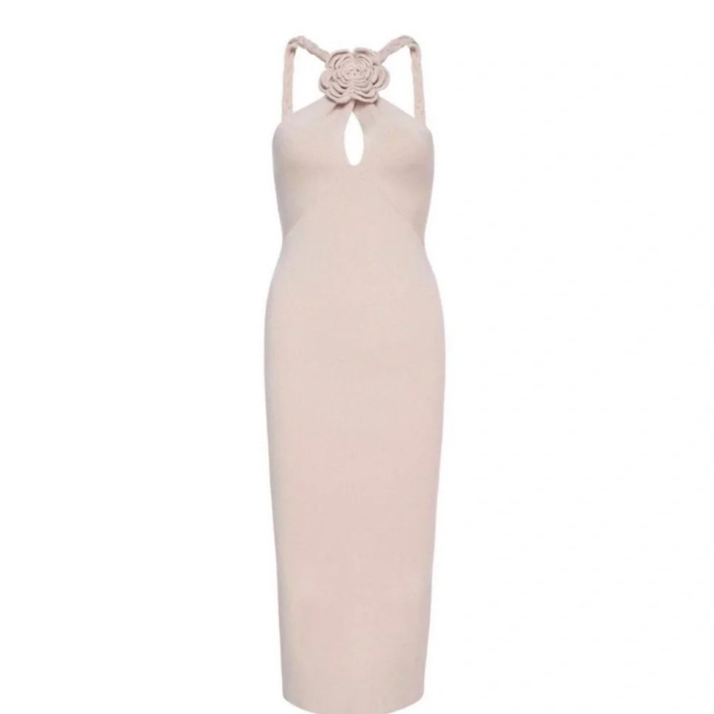 Chic Sleeveless Cream Midi Dress